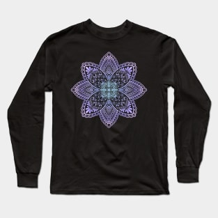 Playful Mandala in Purple Long Sleeve T-Shirt